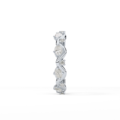 0.56 TCW Round & Oval Lab Grown Diamond Full Eternity Wedding Band