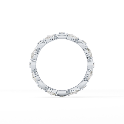 0.56 TCW Round & Oval Lab Grown Diamond Full Eternity Wedding Band