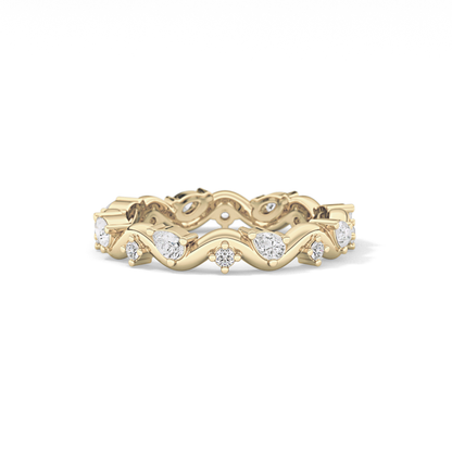 0.56 TCW Round & Pear Lab Grown Diamond Half Eternity Wedding Band