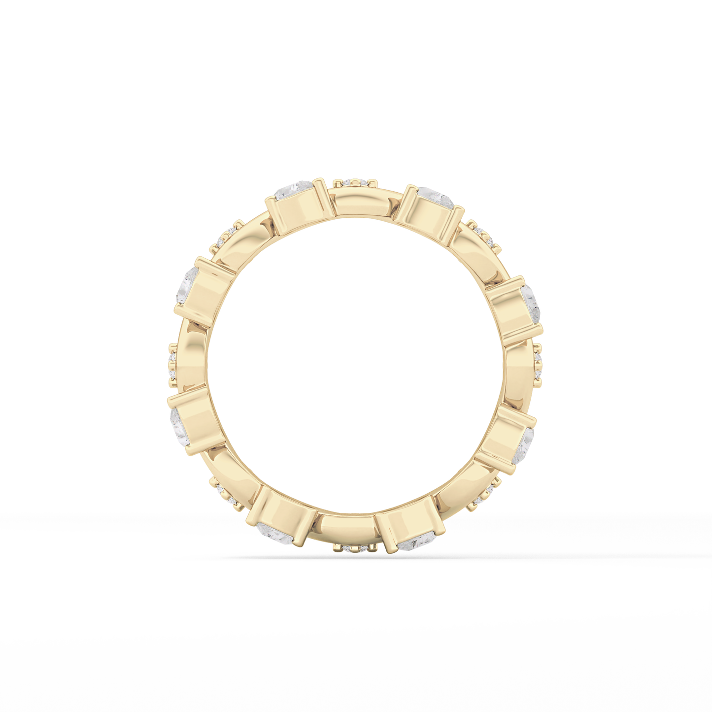 0.56 TCW Round & Pear Lab Grown Diamond Half Eternity Wedding Band