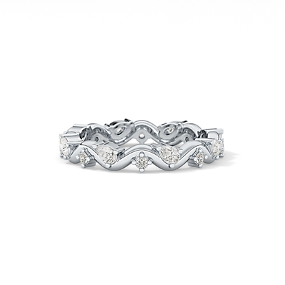 0.56 TCW Round & Pear Lab Grown Diamond Half Eternity Wedding Band