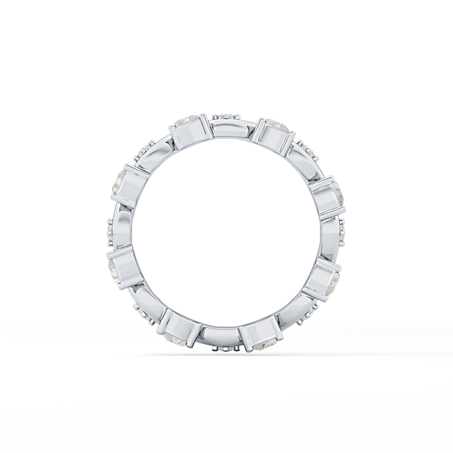 0.56 TCW Round & Pear Lab Grown Diamond Half Eternity Wedding Band