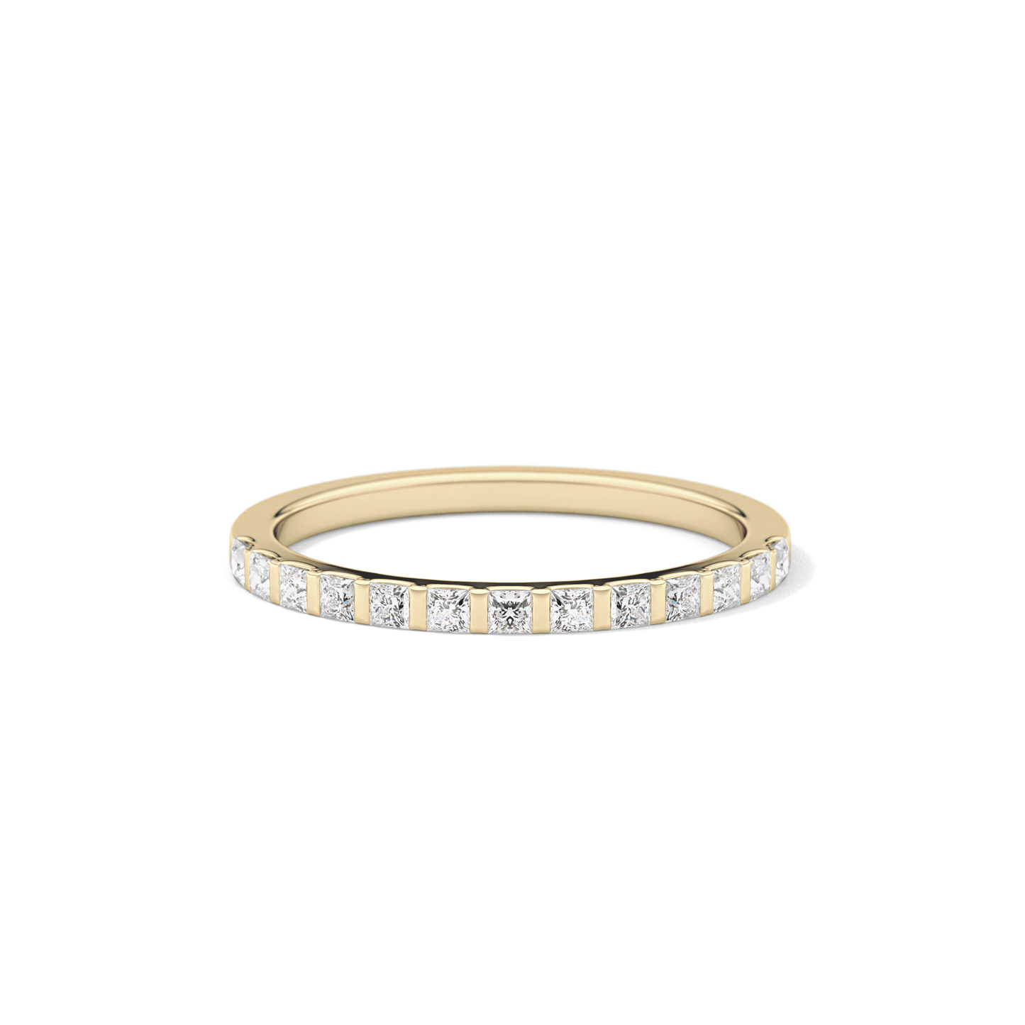 0.54 TCW Princess Lab Grown Diamond Half Eternity Wedding Band