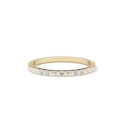 0.54 TCW Princess Lab Grown Diamond Half Eternity Wedding Band