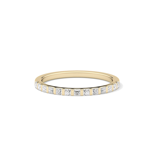 0.54 TCW Princess Lab Grown Diamond Half Eternity Wedding Band