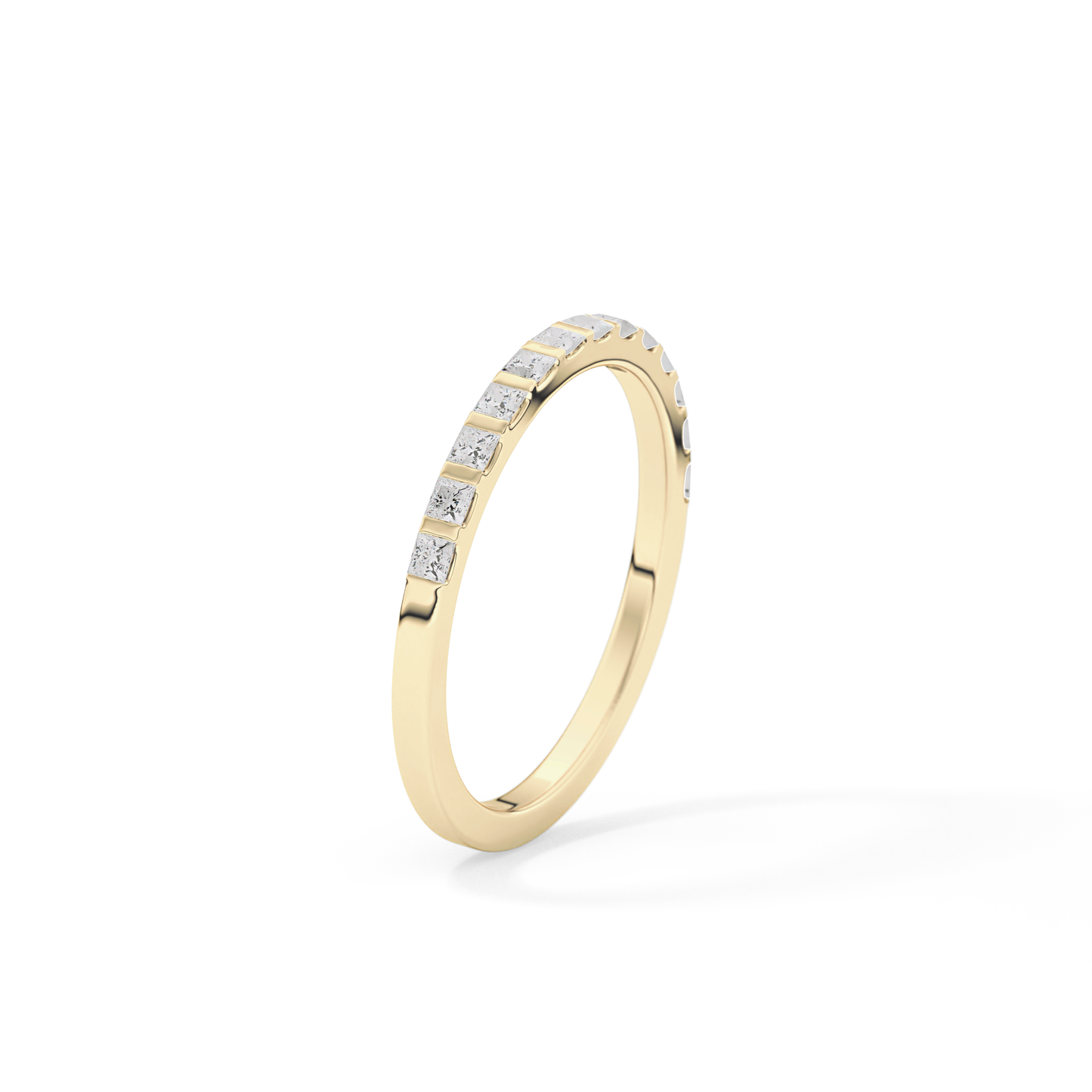 0.54 TCW Princess Lab Grown Diamond Half Eternity Wedding Band