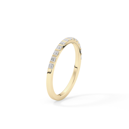 0.54 TCW Princess Lab Grown Diamond Half Eternity Wedding Band