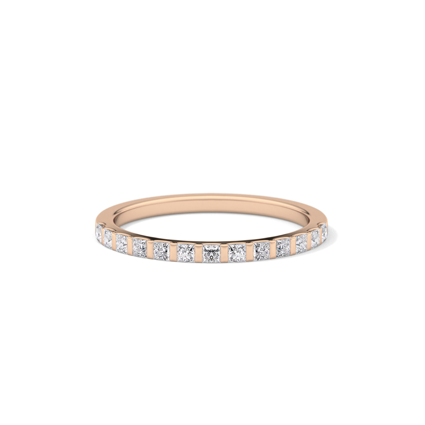 0.54 TCW Princess Lab Grown Diamond Half Eternity Wedding Band