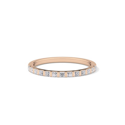 0.54 TCW Princess Lab Grown Diamond Half Eternity Wedding Band