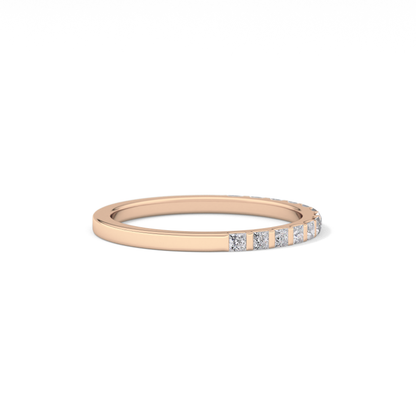 0.54 TCW Princess Lab Grown Diamond Half Eternity Wedding Band