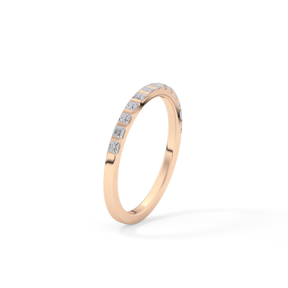 0.54 TCW Princess Lab Grown Diamond Half Eternity Wedding Band