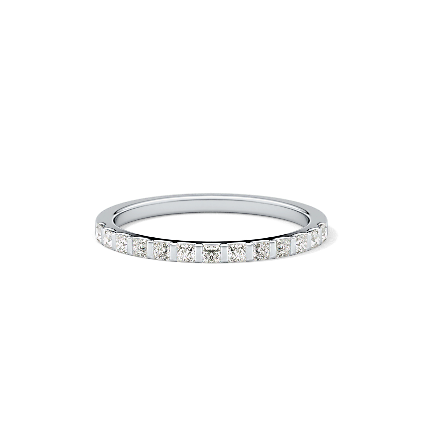 0.54 TCW Princess Lab Grown Diamond Half Eternity Wedding Band