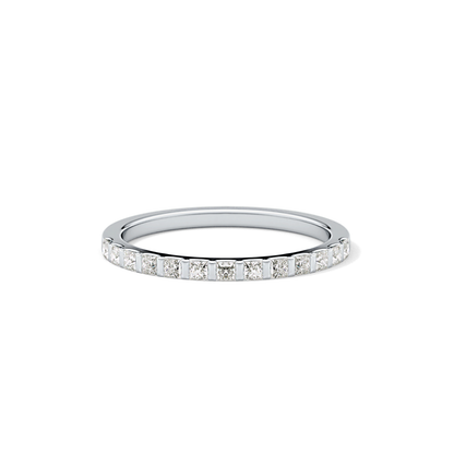 0.54 TCW Princess Lab Grown Diamond Half Eternity Wedding Band