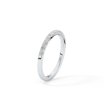 0.54 TCW Princess Lab Grown Diamond Half Eternity Wedding Band