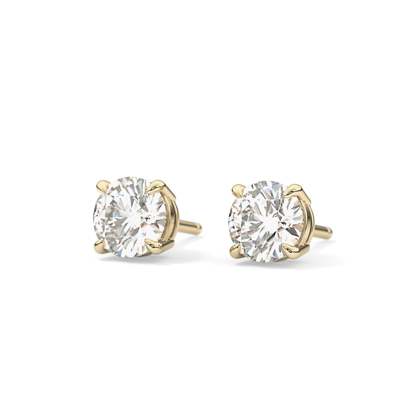 1 TCW Round Lab Grown Diamond Stud Earrings