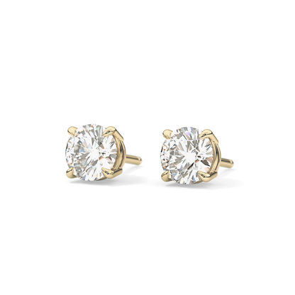 1 TCW Round Lab Grown Diamond Stud Earrings