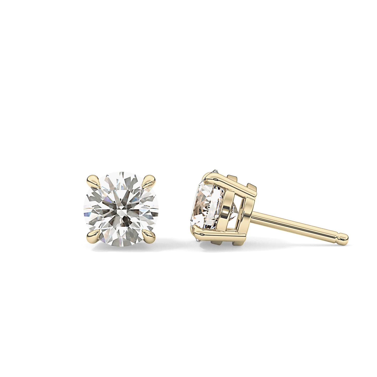 1 TCW Round Lab Grown Diamond Stud Earrings