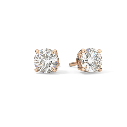 1 TCW Round Lab Grown Diamond Stud Earrings