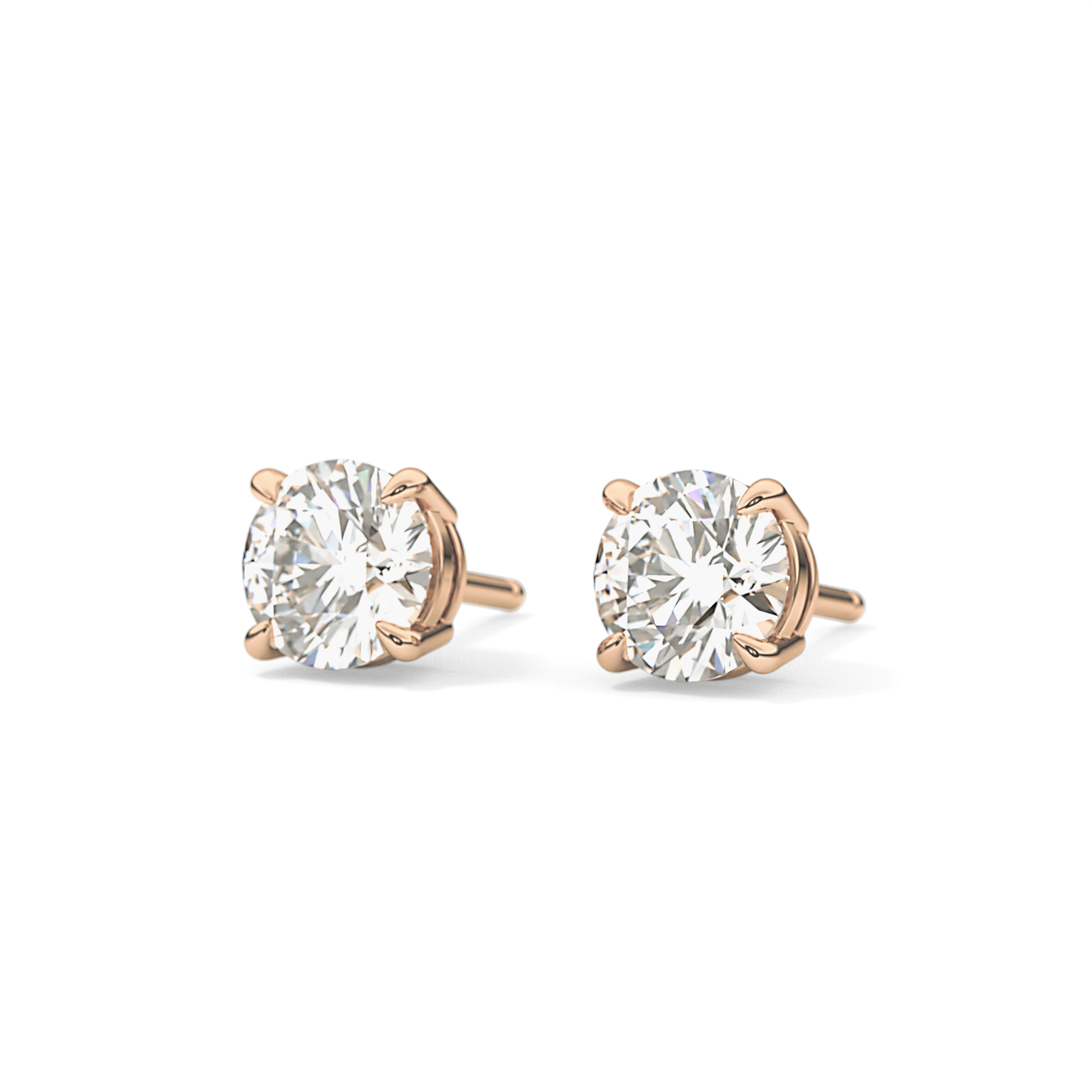 1 TCW Round Lab Grown Diamond Stud Earrings