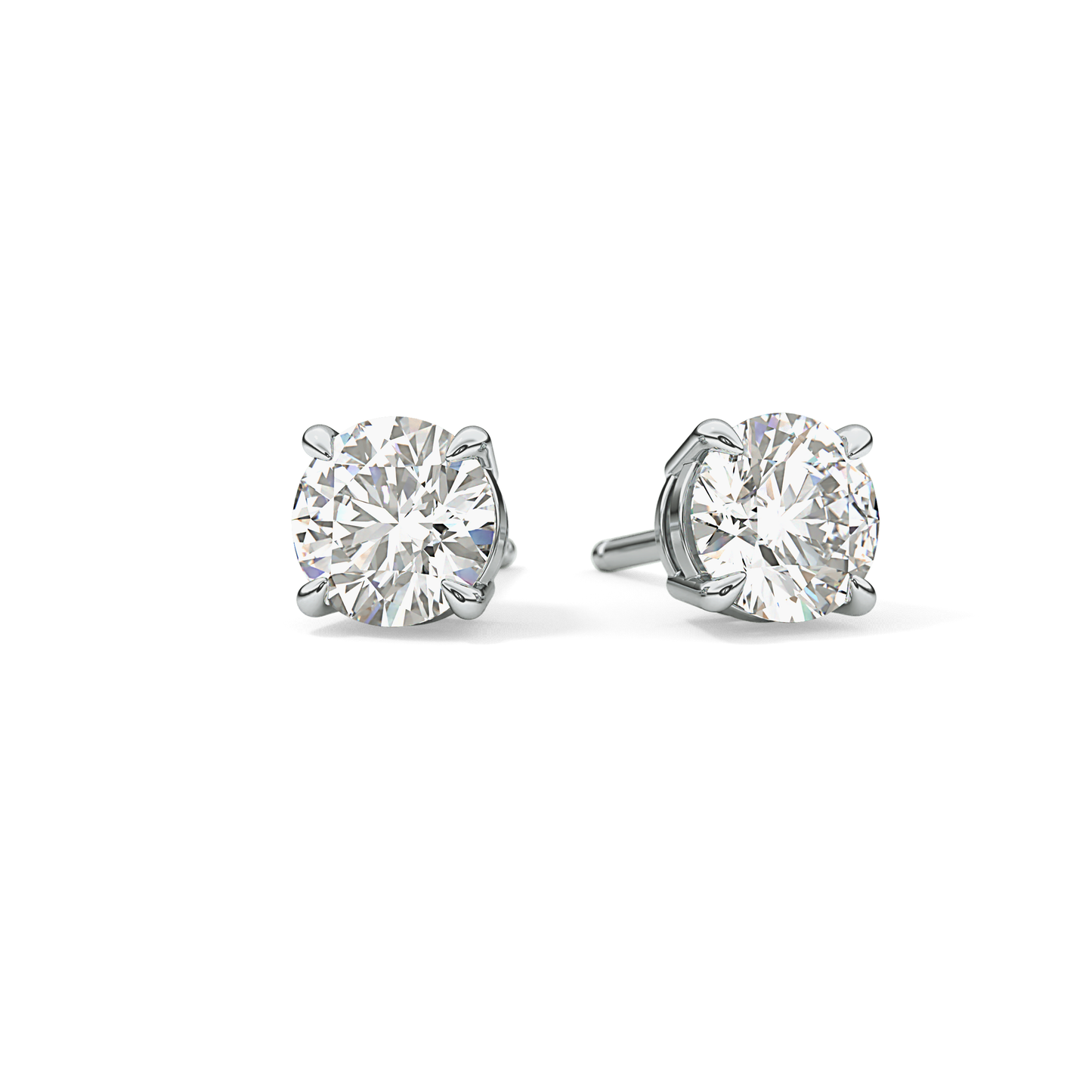 1 TCW Round Lab Grown Diamond Stud Earrings