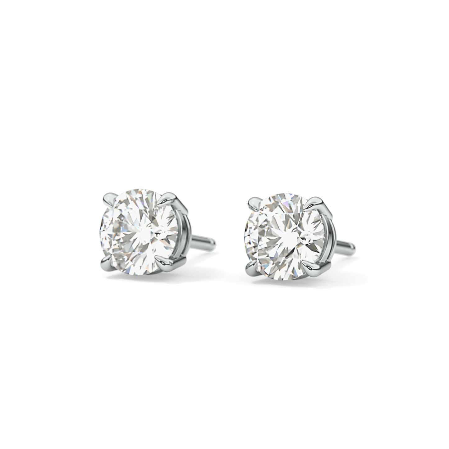 1 TCW Round Lab Grown Diamond Stud Earrings