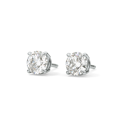 1 TCW Round Lab Grown Diamond Stud Earrings