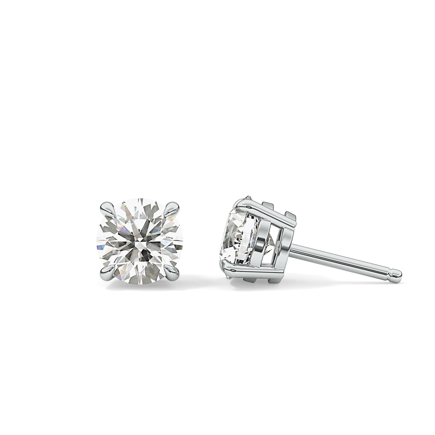 1 TCW Round Lab Grown Diamond Stud Earrings