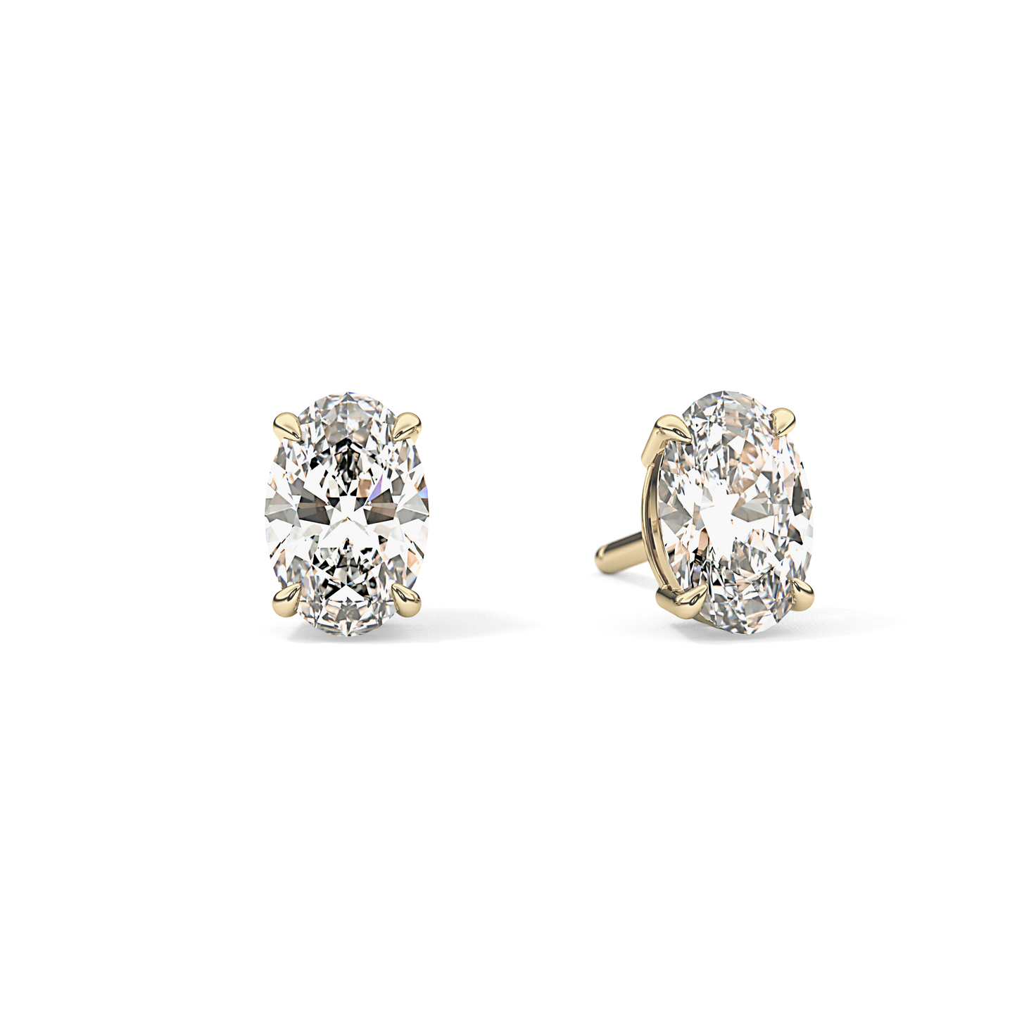 1 TCW Oval Lab Grown Diamond Stud Earrings