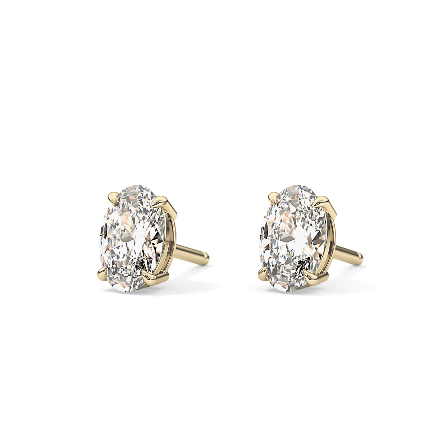 1 TCW Oval Lab Grown Diamond Stud Earrings