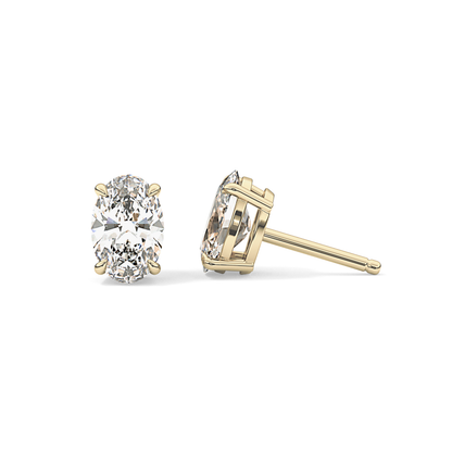 1 TCW Oval Lab Grown Diamond Stud Earrings