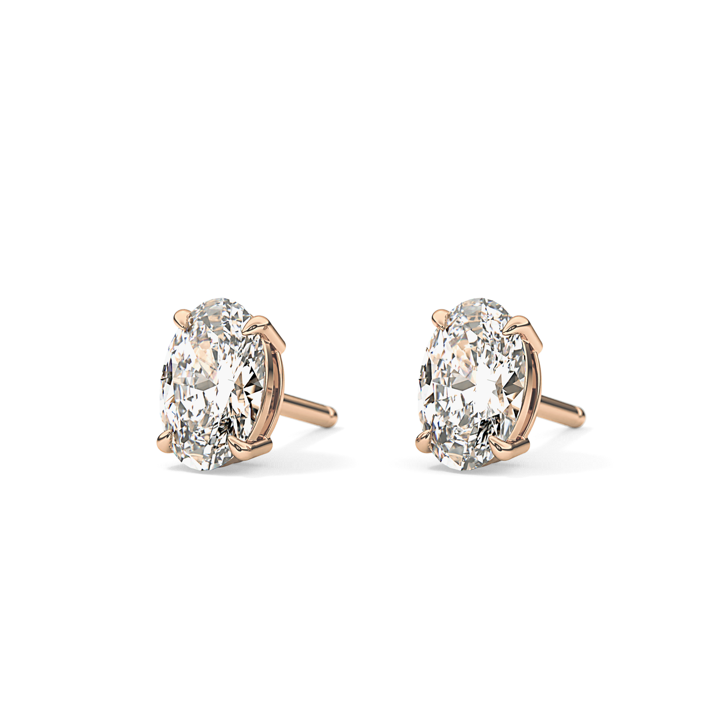 1 TCW Oval Lab Grown Diamond Stud Earrings