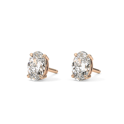 1 TCW Oval Lab Grown Diamond Stud Earrings