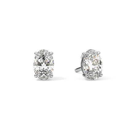1 TCW Oval Lab Grown Diamond Stud Earrings