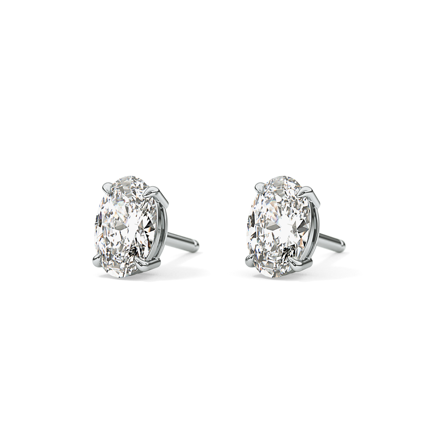 1 TCW Oval Lab Grown Diamond Stud Earrings