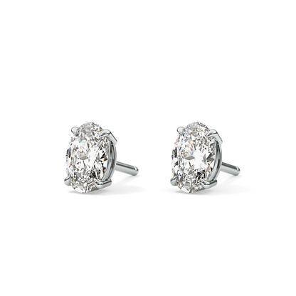1 TCW Oval Lab Grown Diamond Stud Earrings