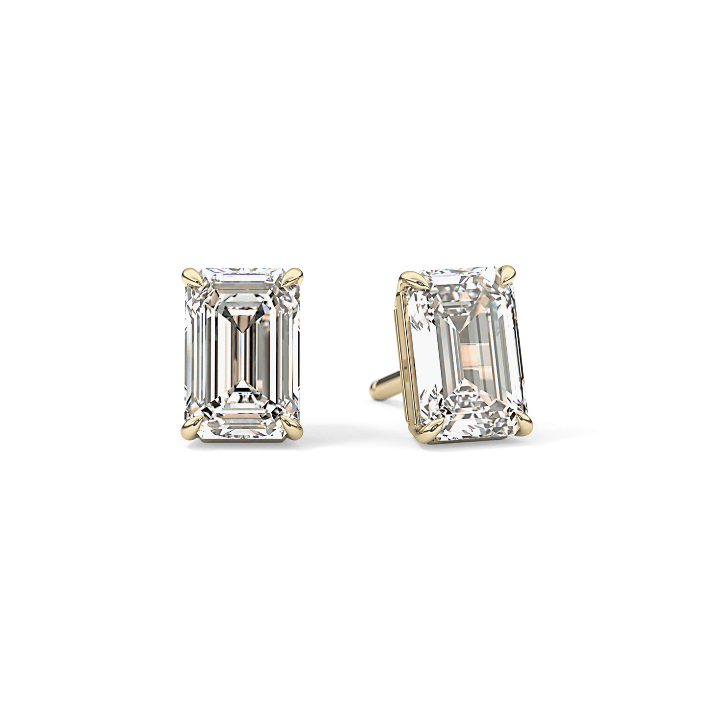 1 TCW Emerald Lab-Grown Diamond Stud Earrings