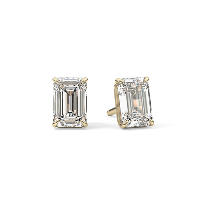 1 TCW Emerald Lab-Grown Diamond Stud Earrings