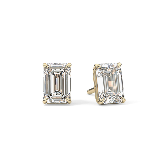 1 TCW Emerald Lab-Grown Diamond Stud Earrings