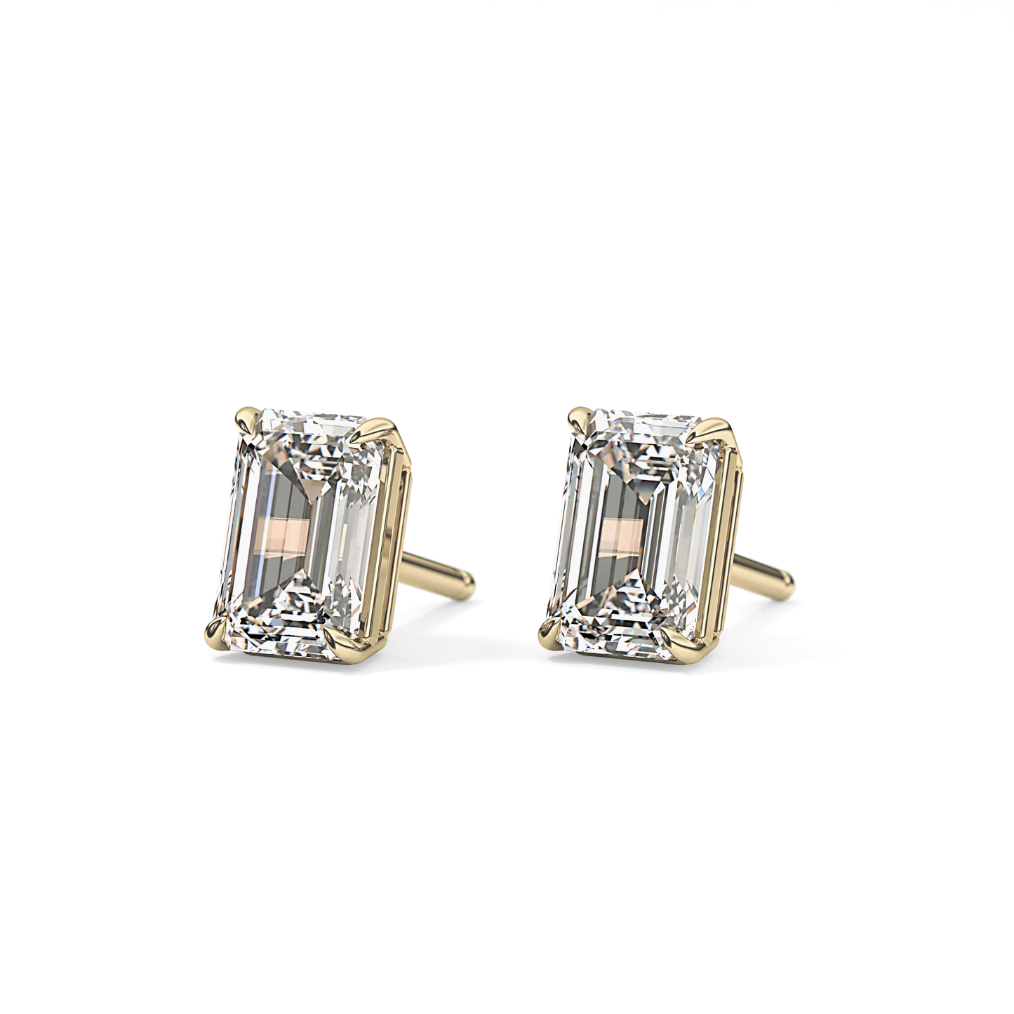 1 TCW Emerald Lab-Grown Diamond Stud Earrings