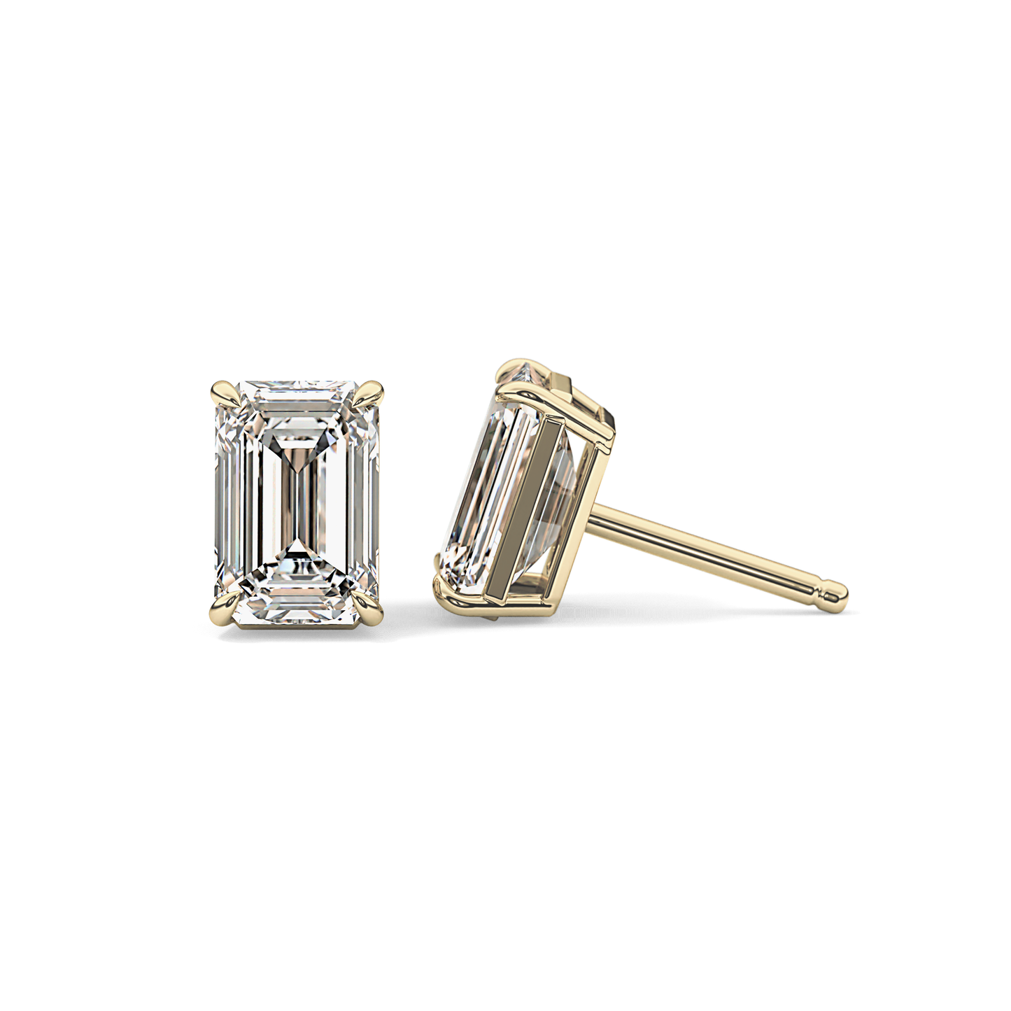 1 TCW Emerald Lab-Grown Diamond Stud Earrings