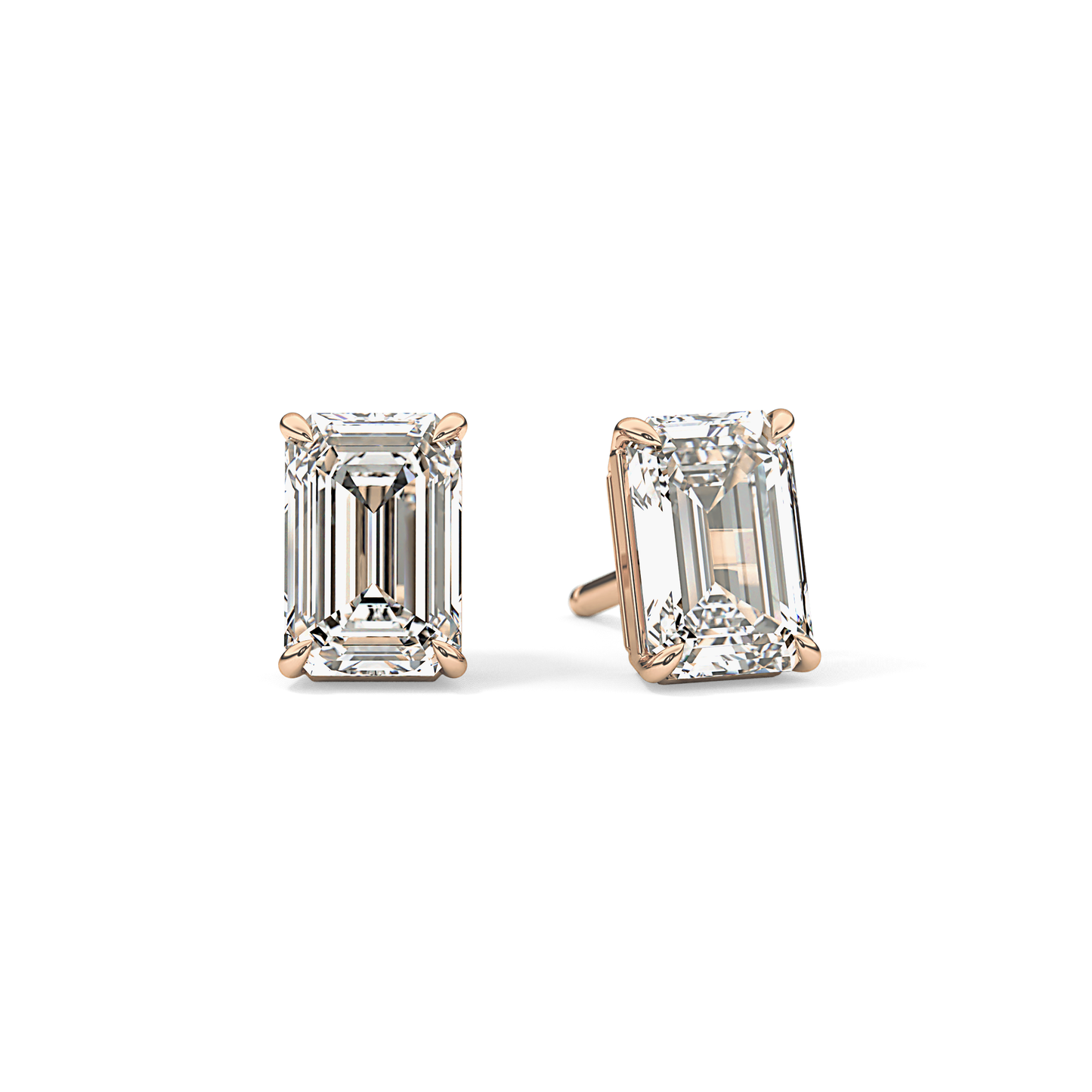 1 TCW Emerald Lab-Grown Diamond Stud Earrings