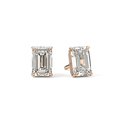 1 TCW Emerald Lab-Grown Diamond Stud Earrings