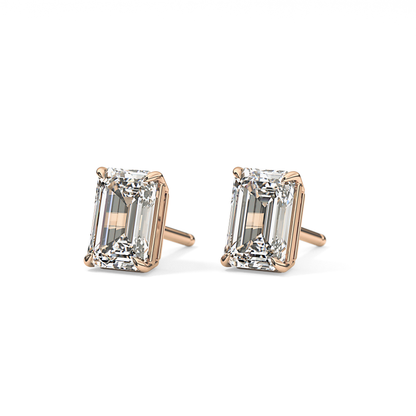1 TCW Emerald Lab-Grown Diamond Stud Earrings