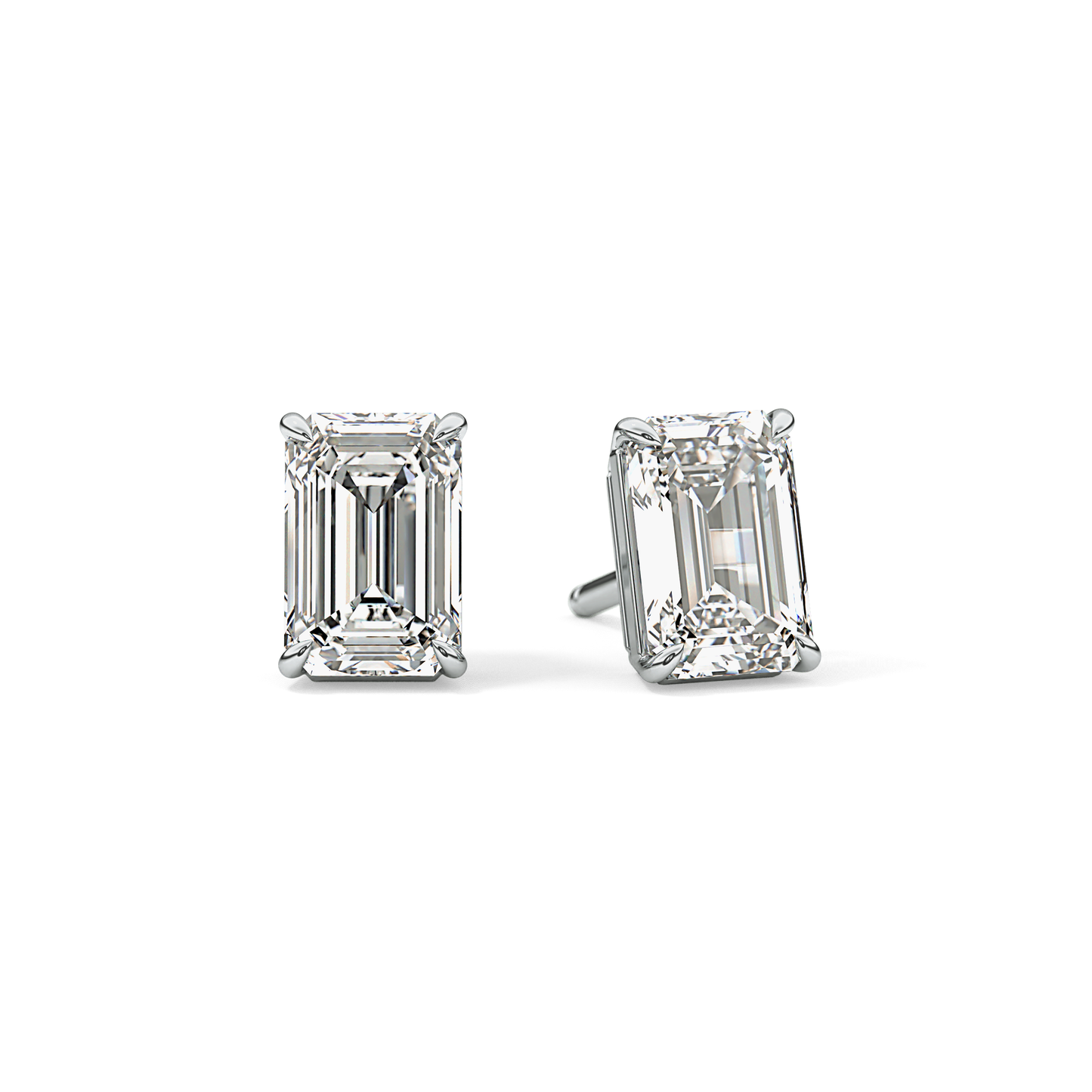 1 TCW Emerald Lab-Grown Diamond Stud Earrings
