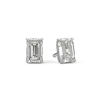 1 TCW Emerald Lab-Grown Diamond Stud Earrings