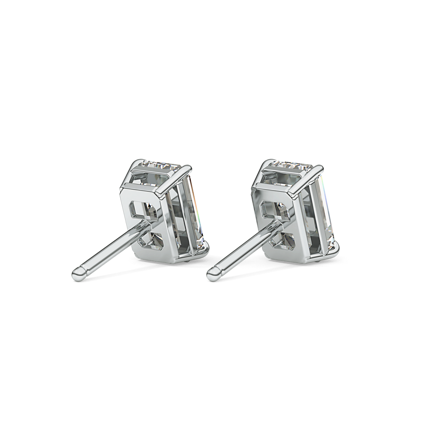 1 TCW Emerald Lab-Grown Diamond Stud Earrings