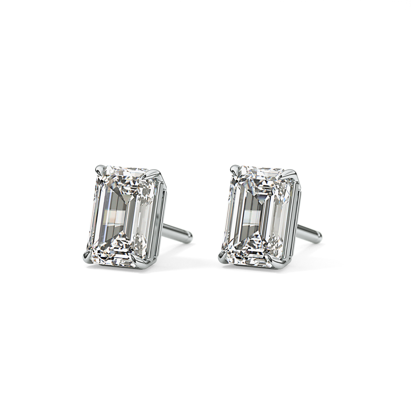 1 TCW Emerald Lab-Grown Diamond Stud Earrings