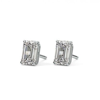 1 TCW Emerald Lab-Grown Diamond Stud Earrings