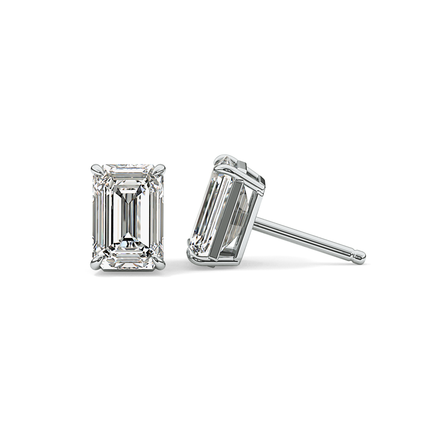 1 TCW Emerald Lab-Grown Diamond Stud Earrings
