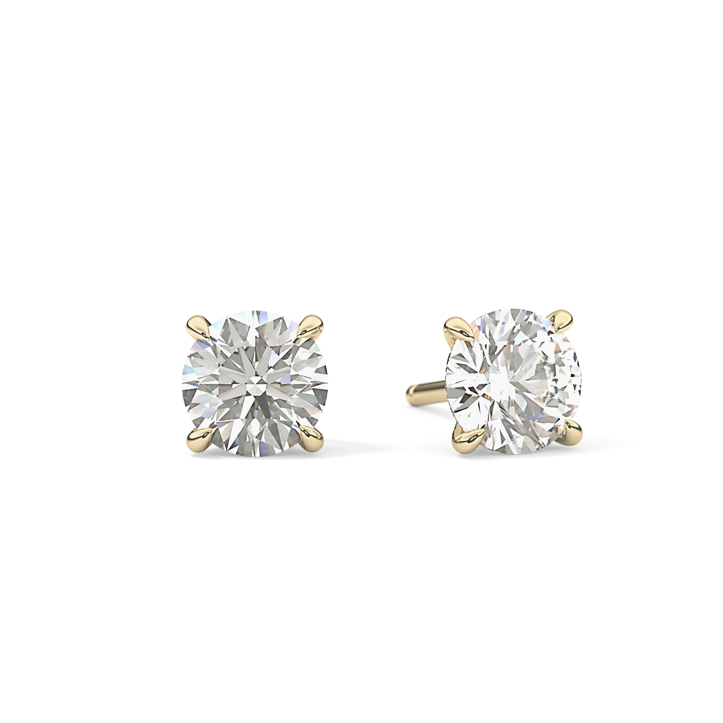 1 TCW Round Lab Grown Diamond Stud Earrings